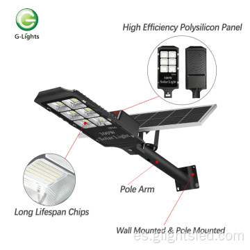 Farola solar de aluminio al aire libre smd 100w 300w led